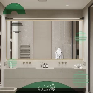 آینه استیل افقی برای سرویس بهداشتی و حمام